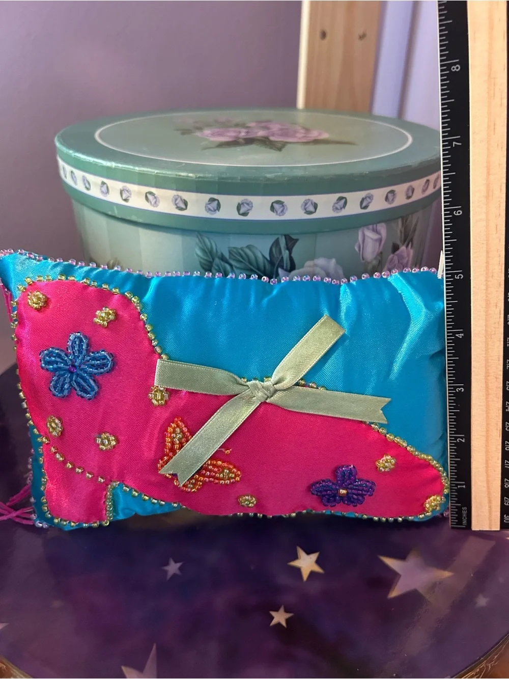 Y2K Satin Decorative Pillow Trio - Pink, Blue & Purple Shoe Design